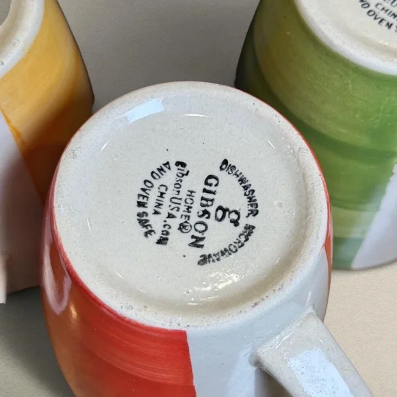 Y2K Artsy Colorful Gibson Home Stoneware Mug Set of 4 – Cozy Kitchen‎ Decor - Picture 8 of 10